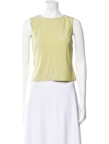 Reformation Tops Nylon Bateau Neckline Crop Top L