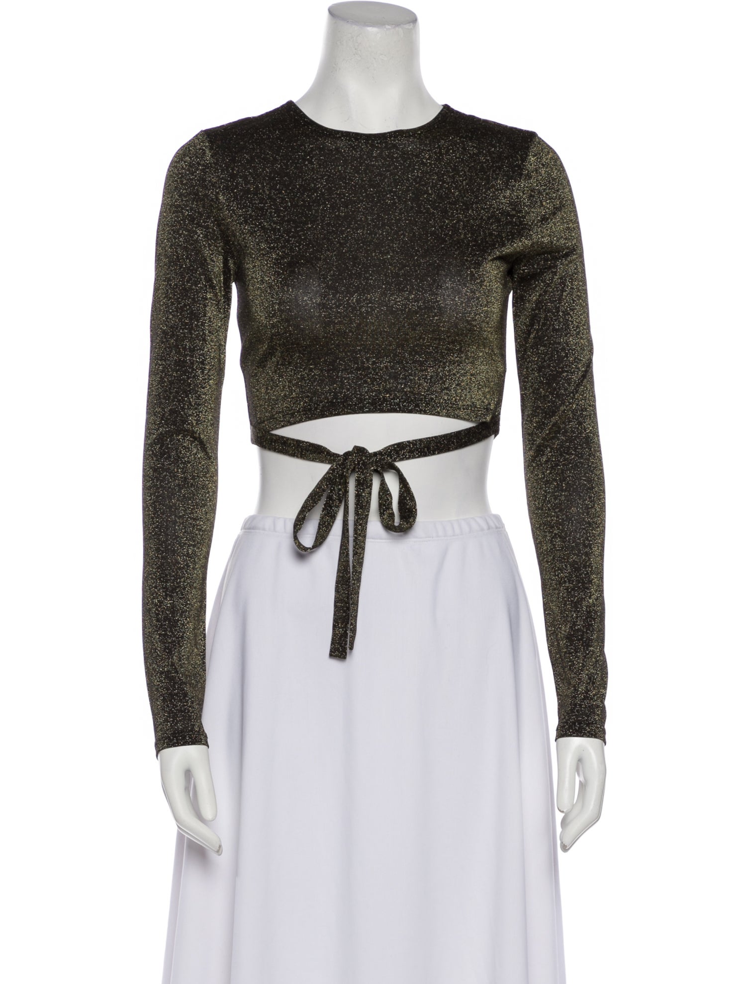 Reformation Crew Neck Long Sleeve Crop Top