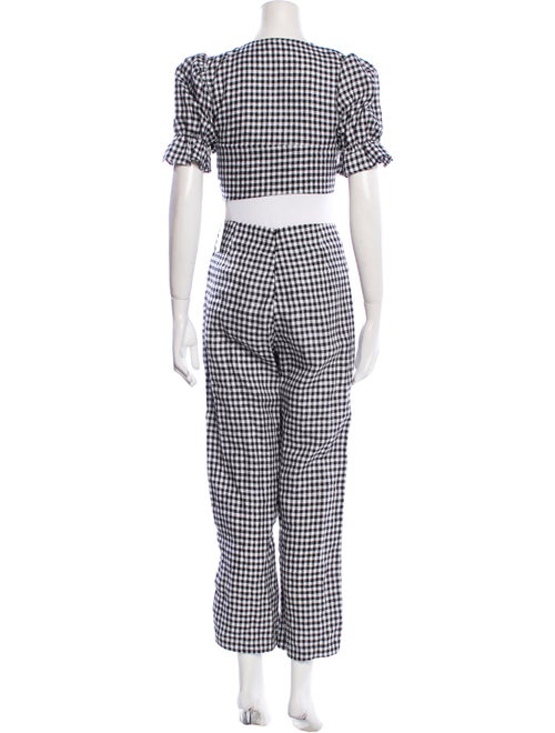 Reformation Linen Plaid Print Pant Set