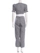 Reformation Linen Plaid Print Pant Set