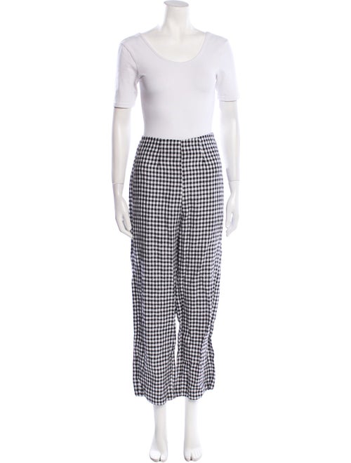 Reformation Linen Plaid Print Pant Set
