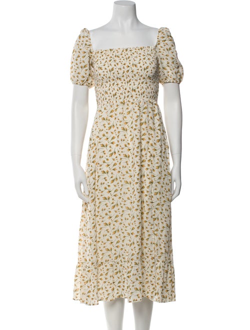 Reformation Floral Print Midi Length Dress