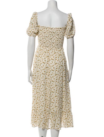 Reformation Floral Print Midi Length Dress