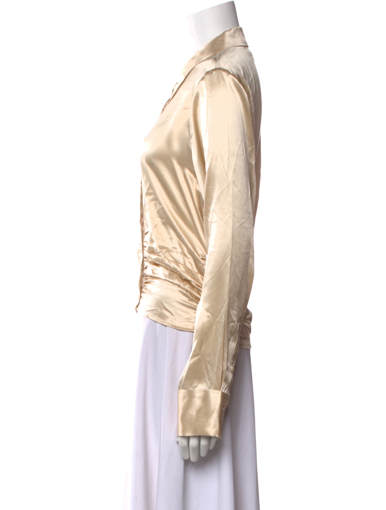 Reformation Silk Long Sleeve Button-Up Top