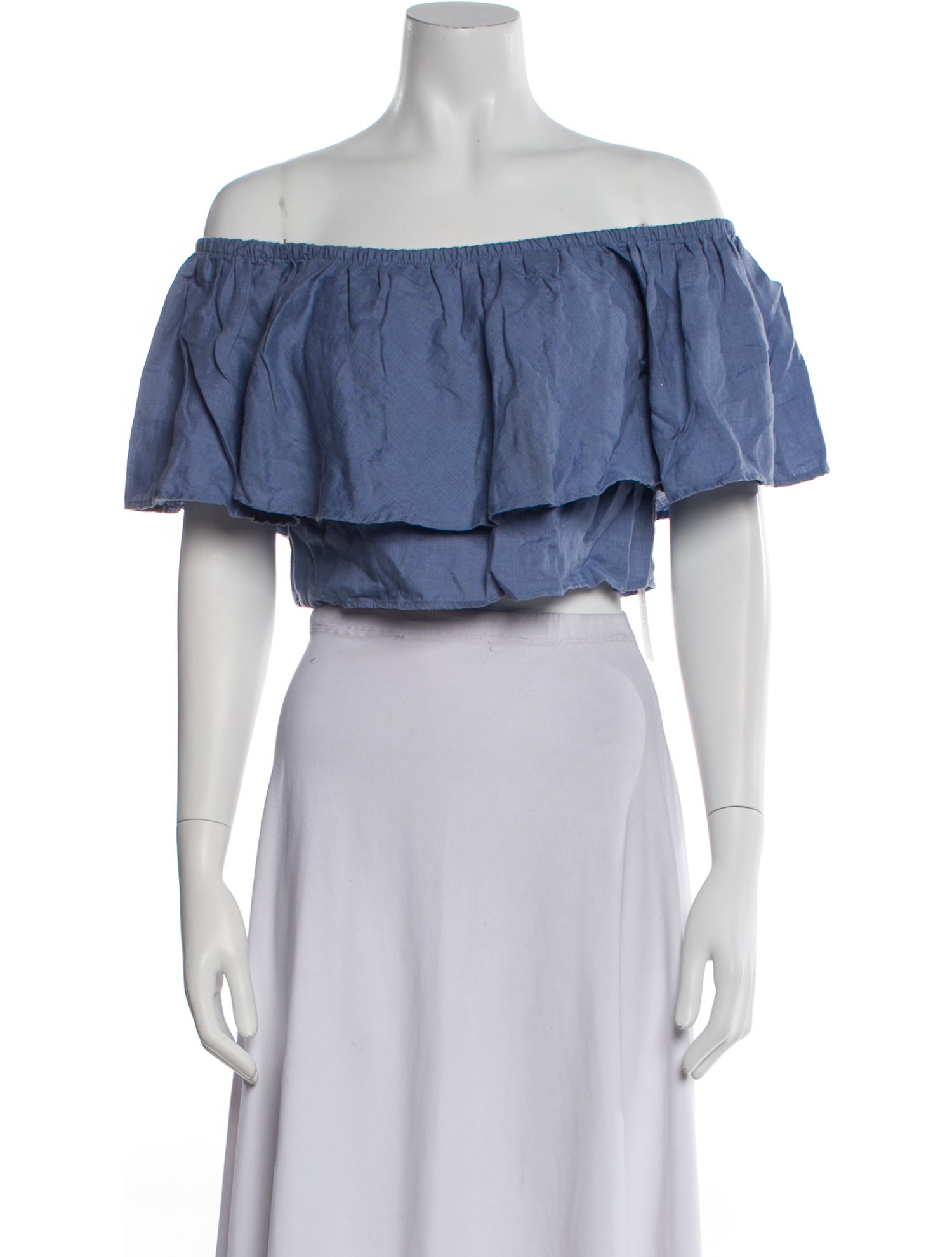 Reformation Off-The-Shoulder Short Sleeve Crop Top