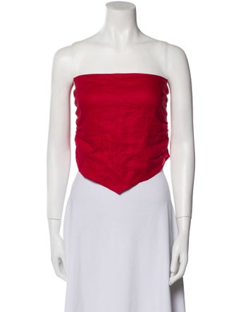 Reformation Linen Strapless Crop Top