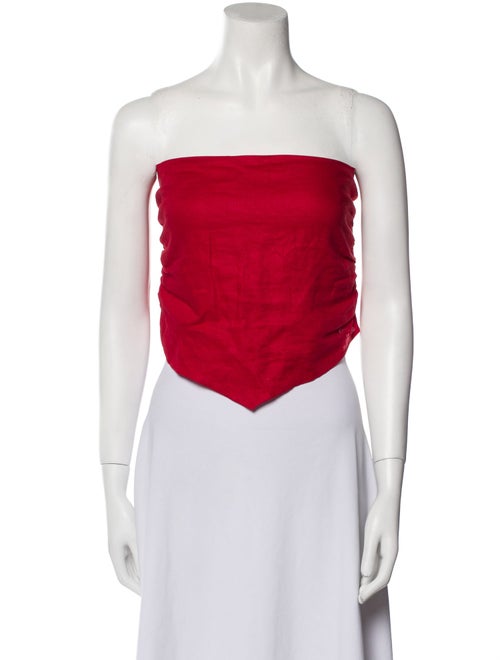 Reformation Linen Strapless Crop Top