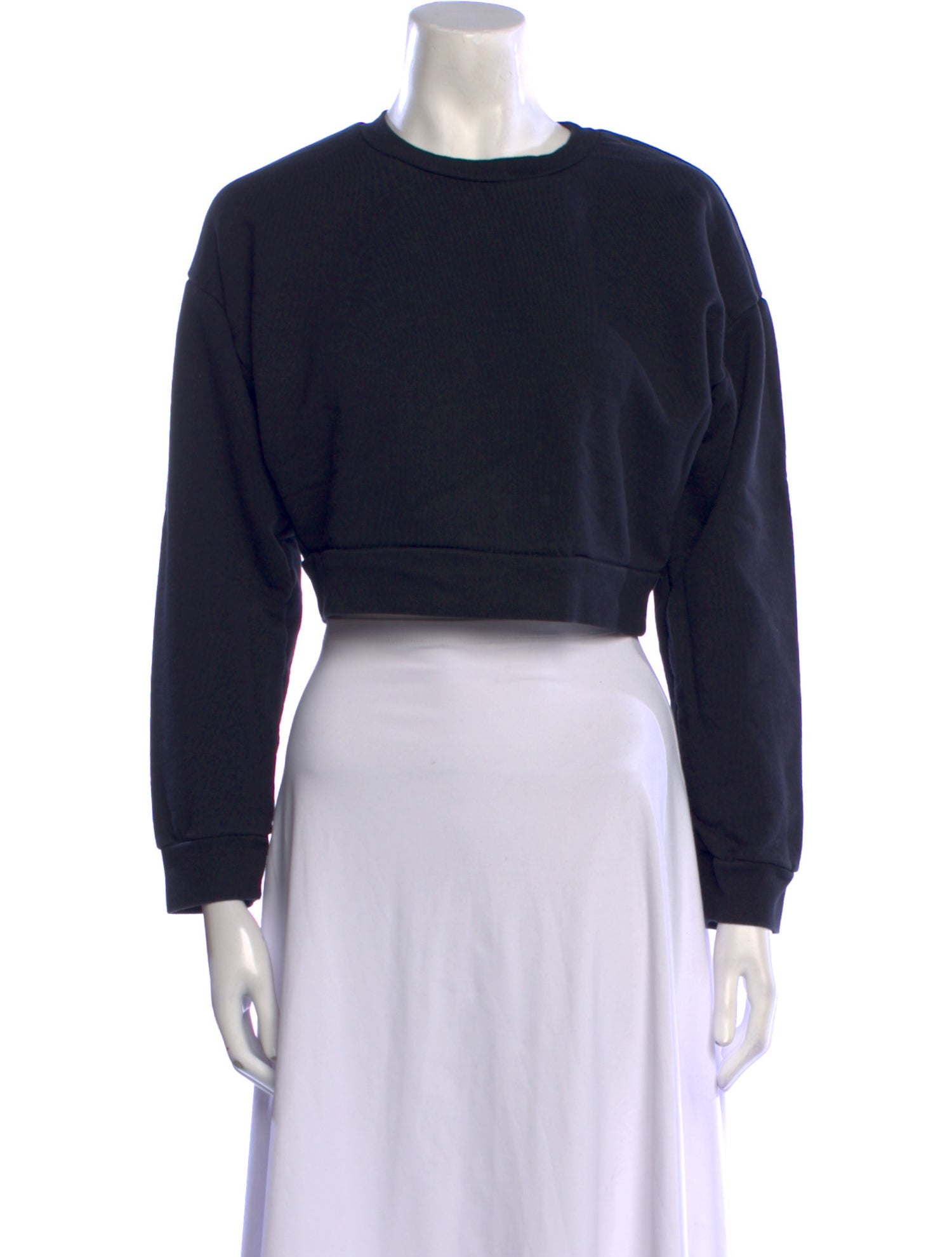 Reformation Crew Neck Long Sleeve Crop Top