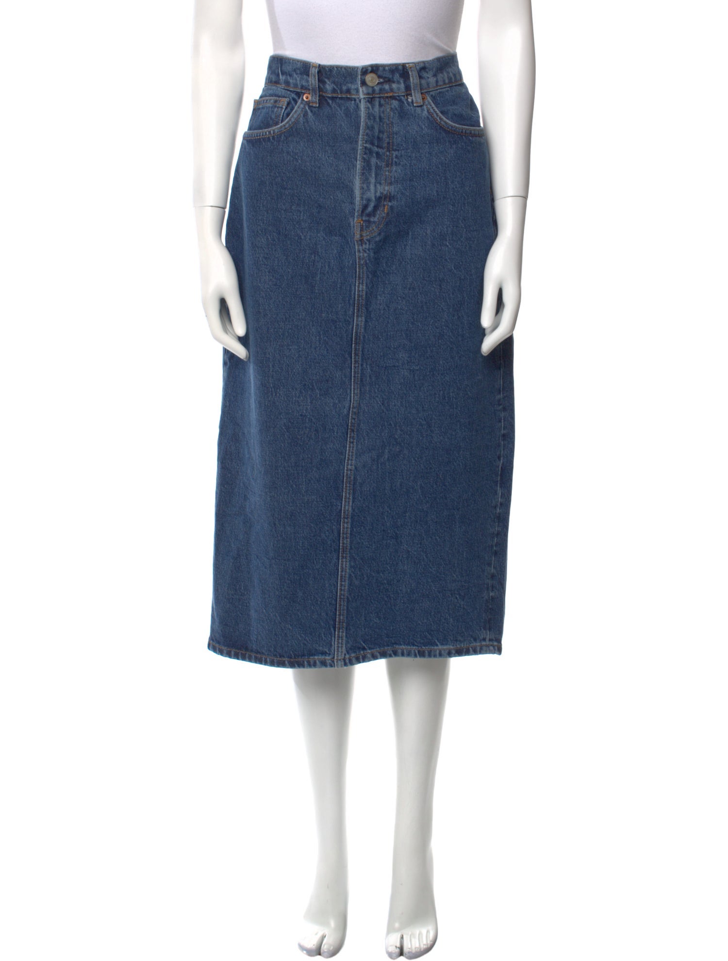 Reformation Whipstitch Trim Midi Length Skirt