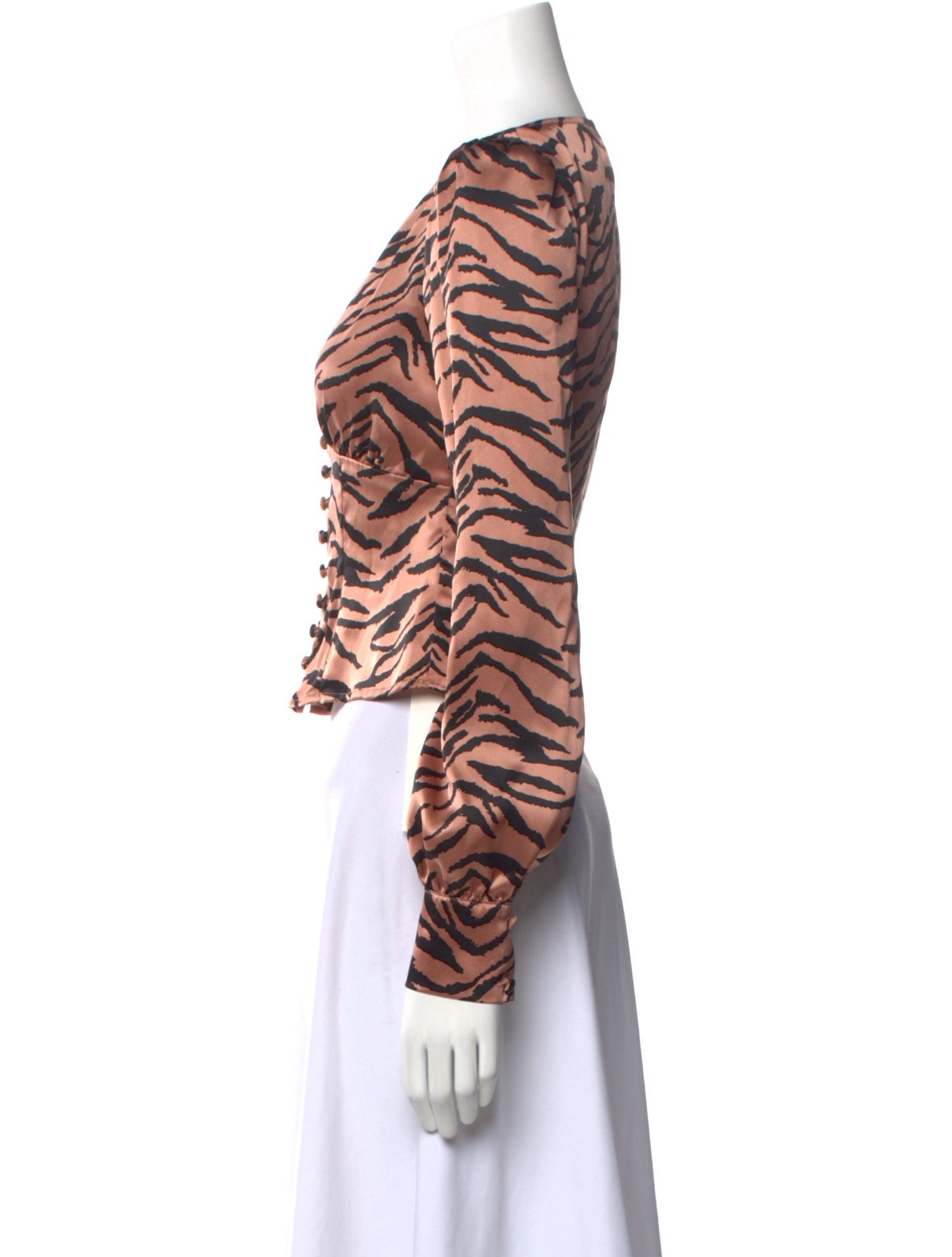 Reformation Silk Animal Print Crop Top