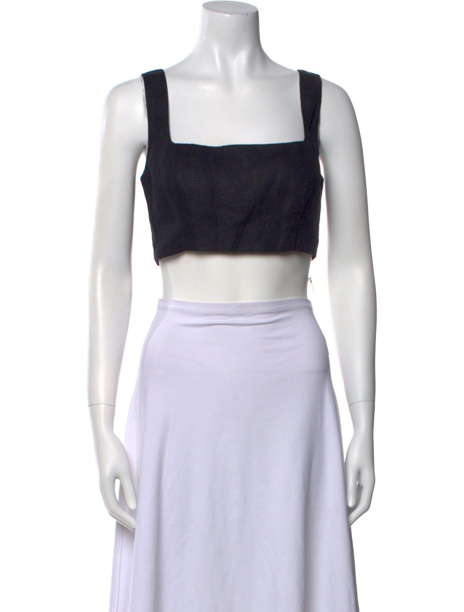 Reformation Linen Square Neckline Crop Top