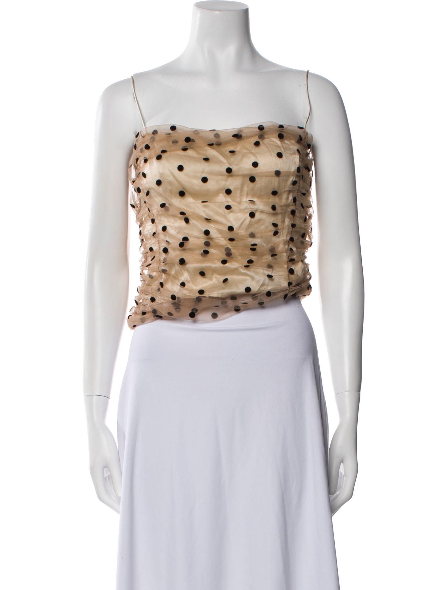 Reformation Polka Dot Print Square Neckline Crop Top