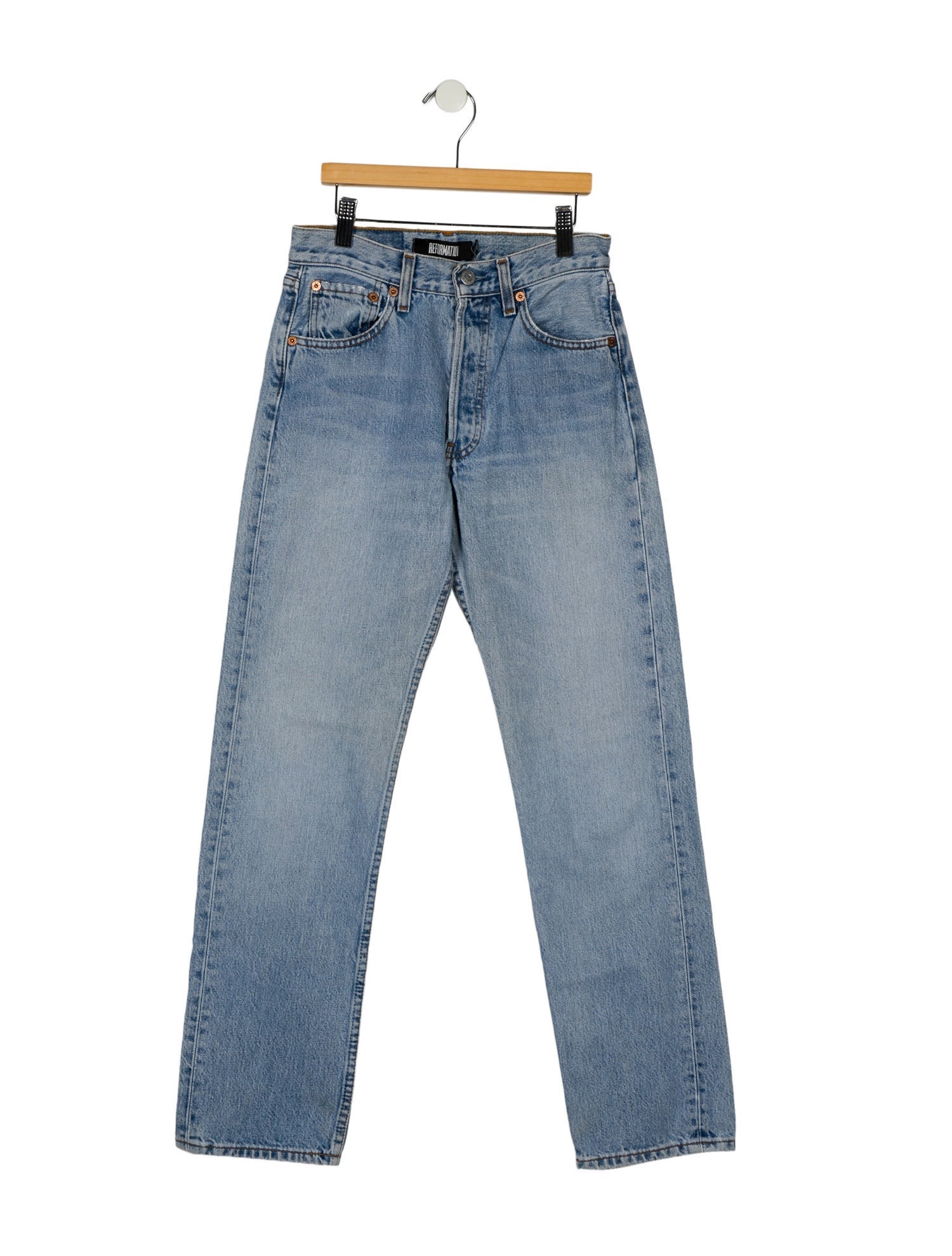 Reformation Mid-Rise Straight Leg Jeans