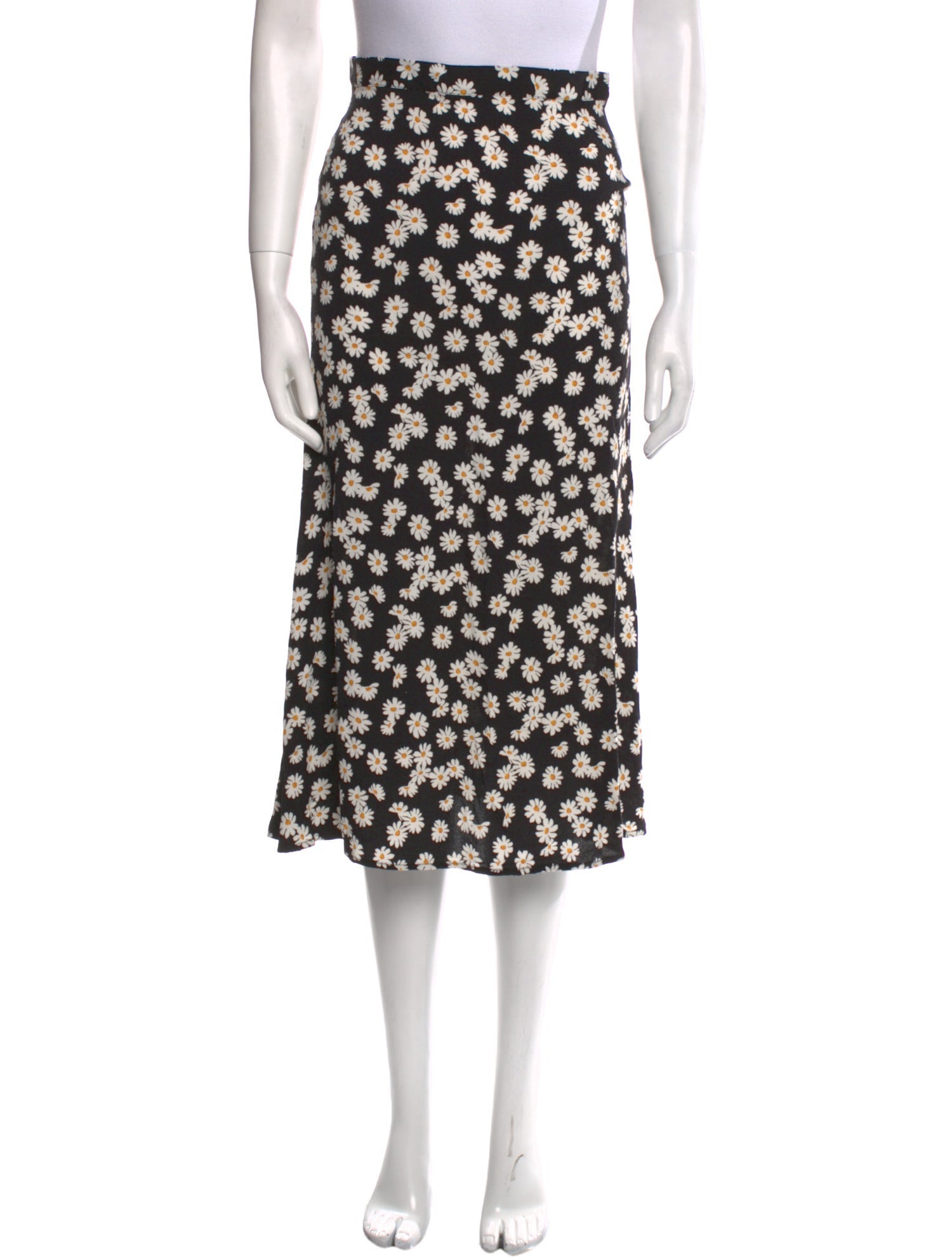 Reformation Floral Print Midi Length Skirt