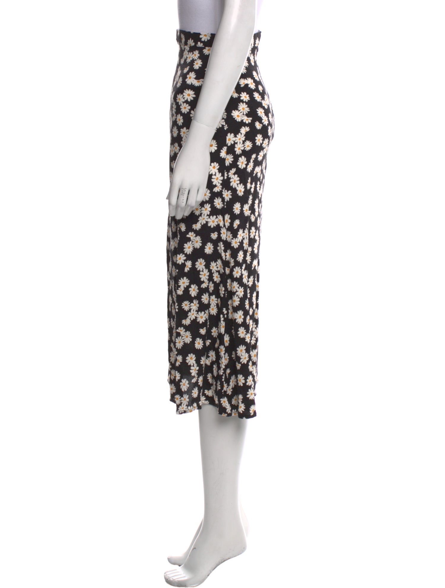 Reformation Floral Print Midi Length Skirt