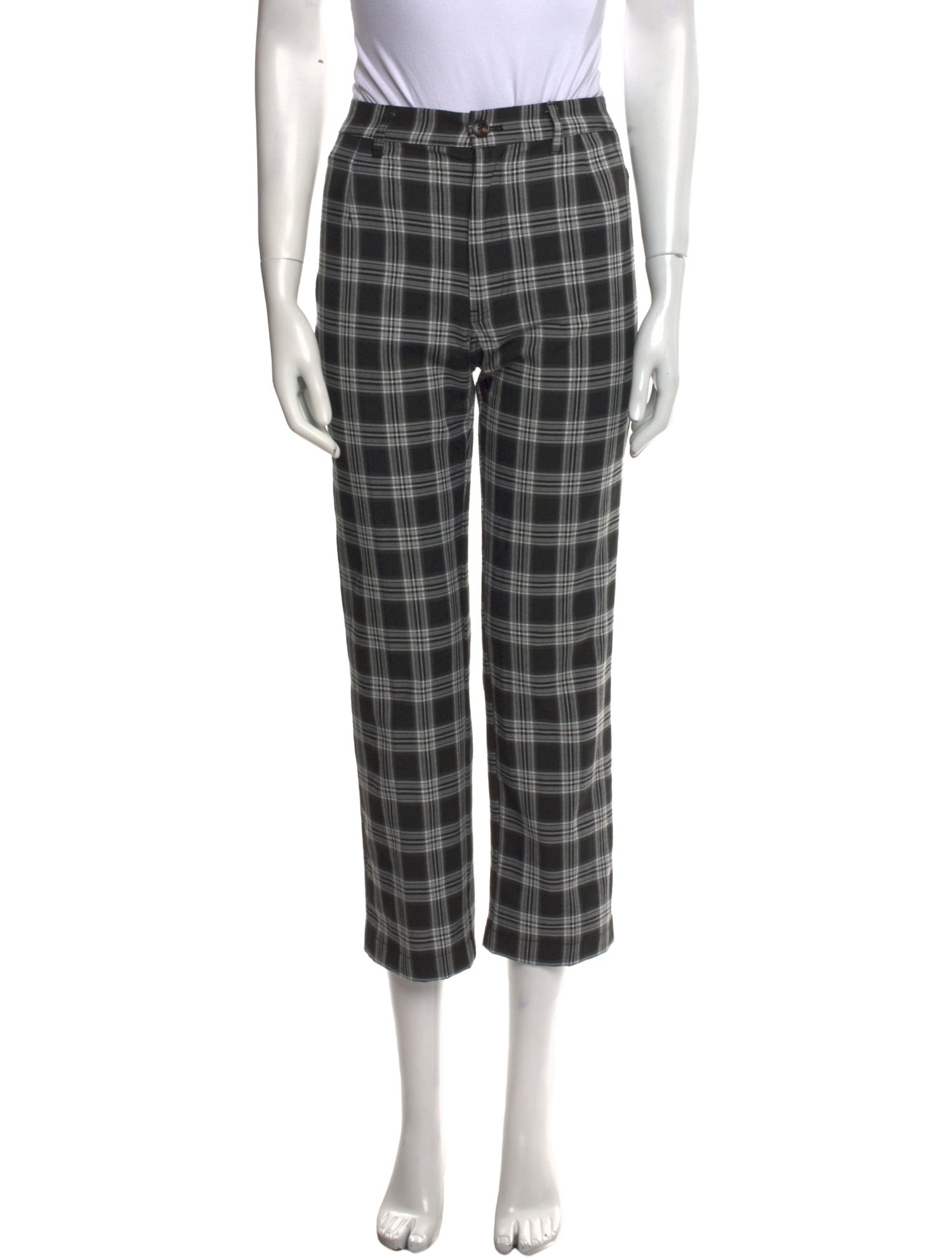Reformation Plaid Print Straight Leg Pants