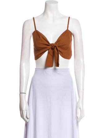 Reformation V-Neck Sleeveless Crop Top