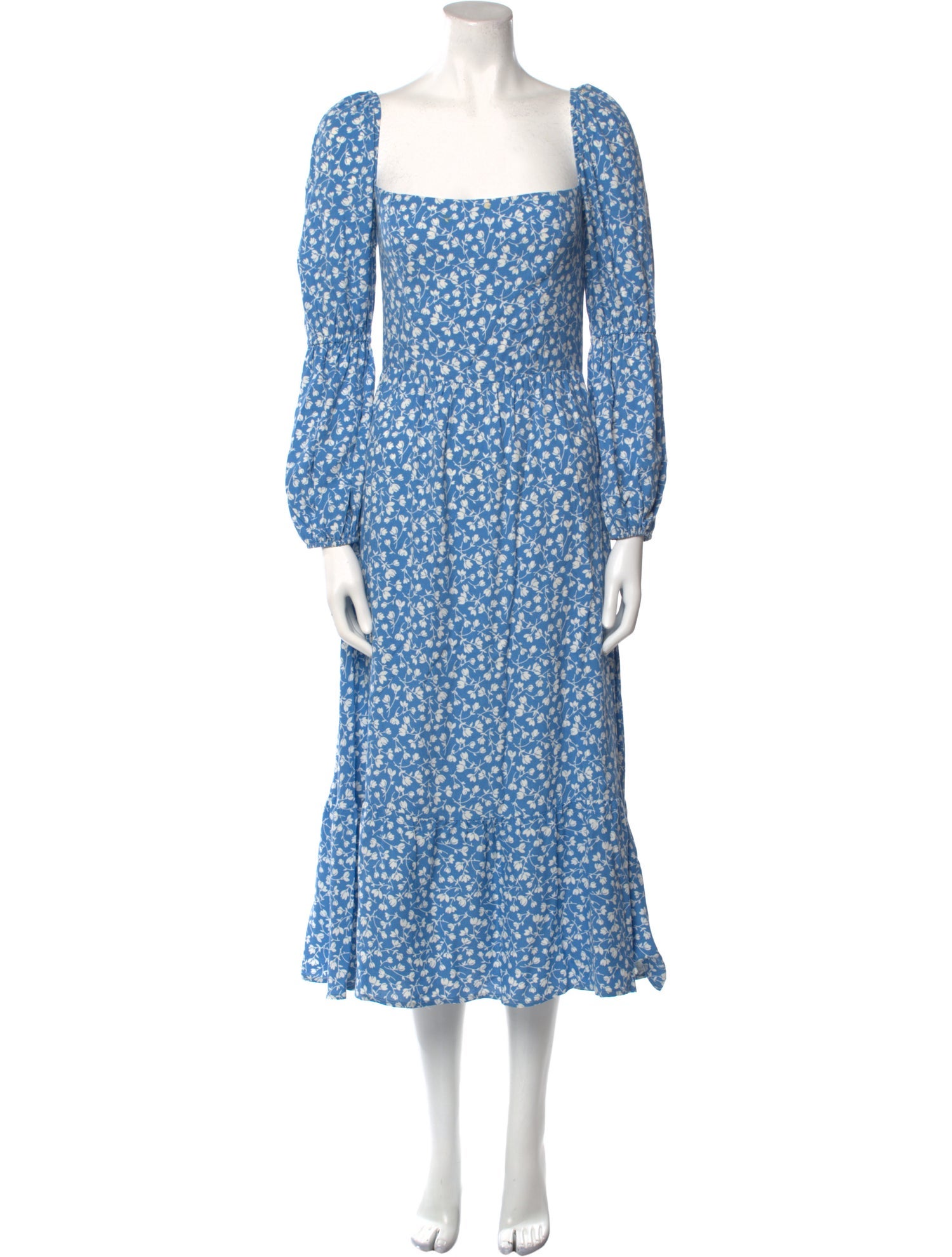 Reformation Floral Print Midi Length Dress