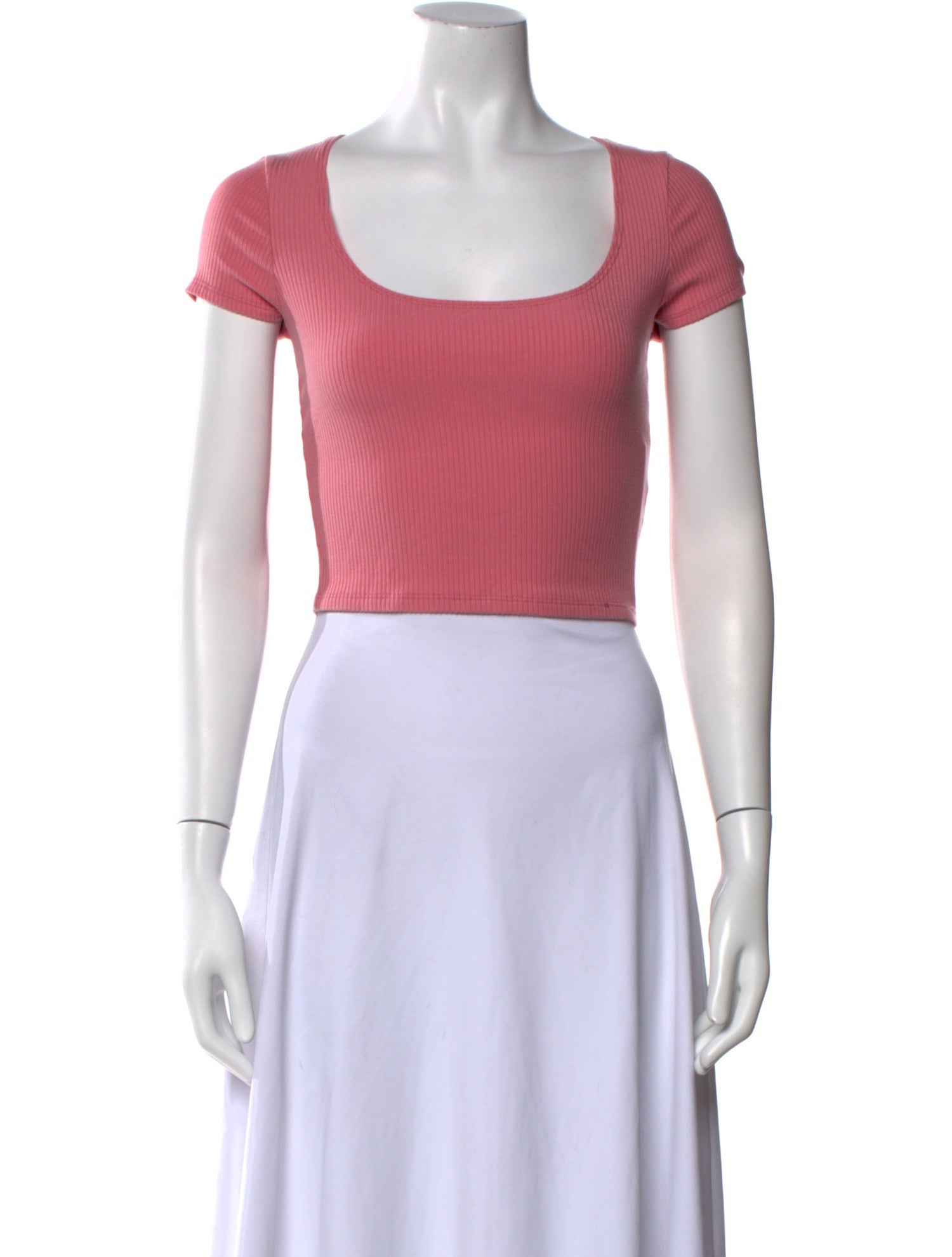 Reformation Square Neckline Short Sleeve Crop Top