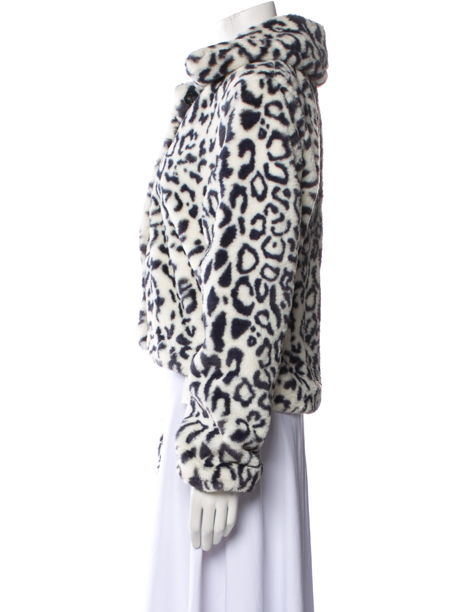 Reformation Silk Animal Print Faux Fur Jacket