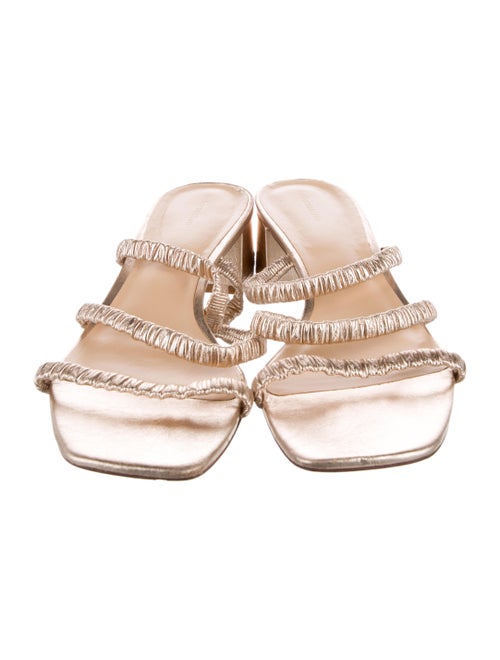 Reformation Leather Pleated Accents Slides
