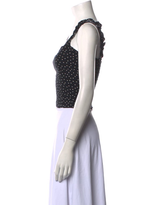 Reformation Polka Dot Print Square Neckline Crop Top