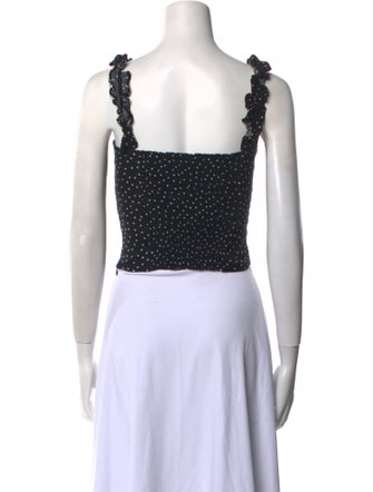Reformation Polka Dot Print Square Neckline Crop Top