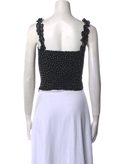 Reformation Polka Dot Print Square Neckline Crop Top