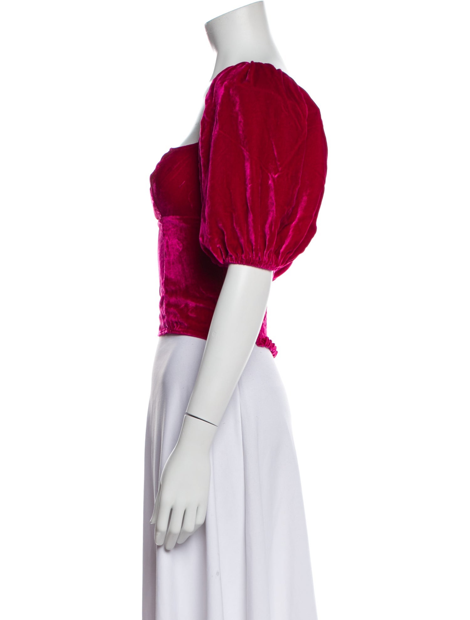 Reformation Square Neckline Short Sleeve Crop Top