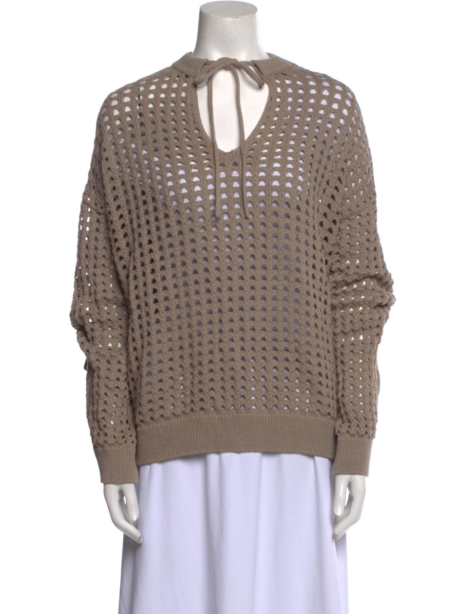 Reformation Tie Neck Long Sleeve Sweatshirt