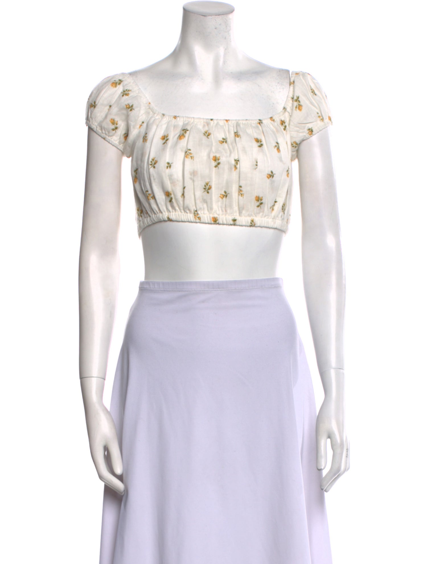 Reformation Linen Printed Crop Top