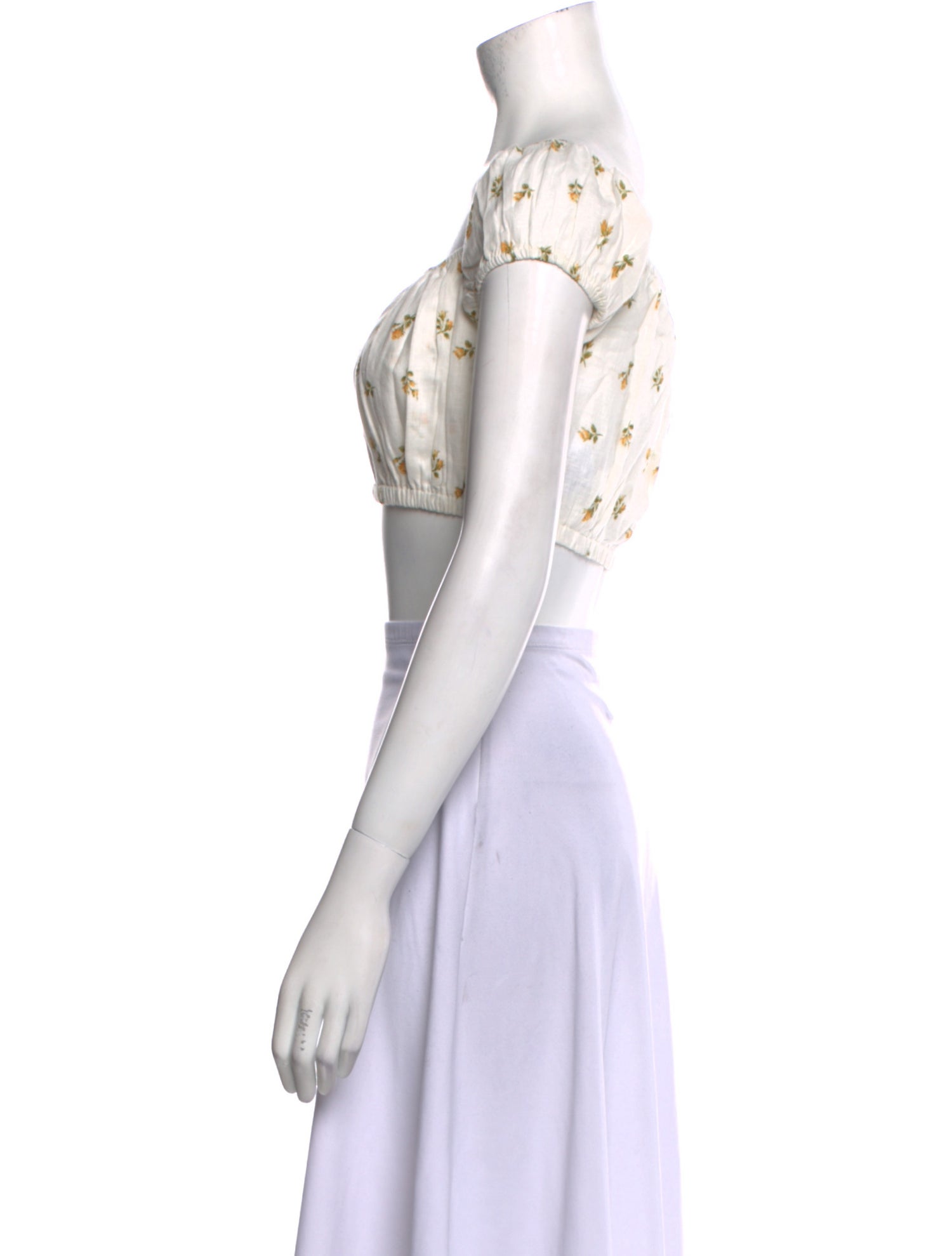 Reformation Linen Printed Crop Top