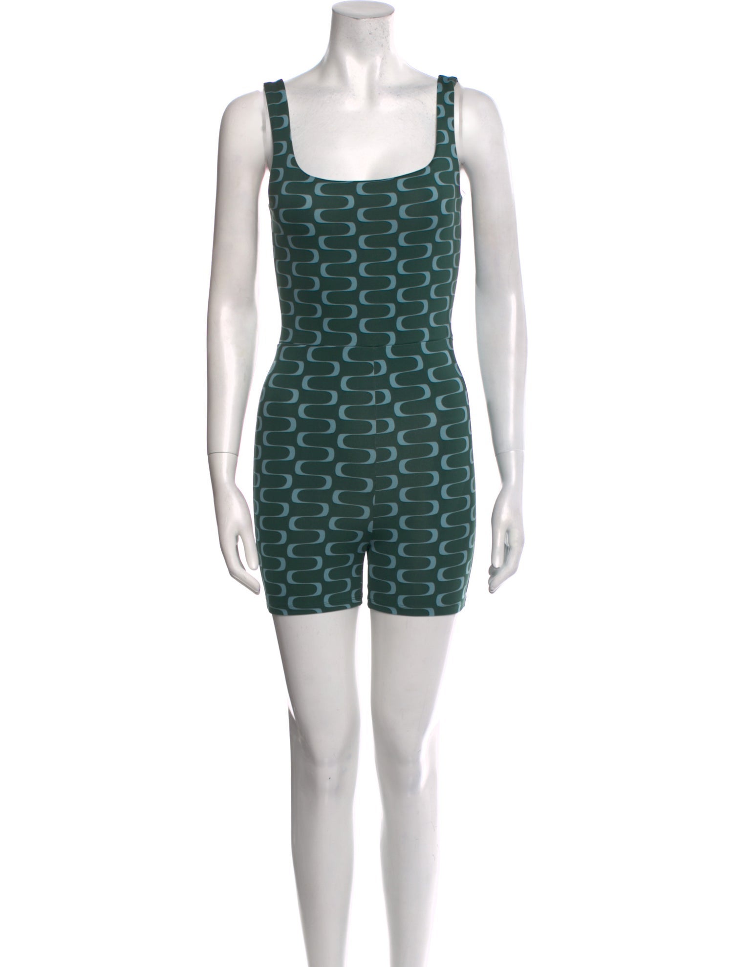 Reformation Printed Square Neckline Romper