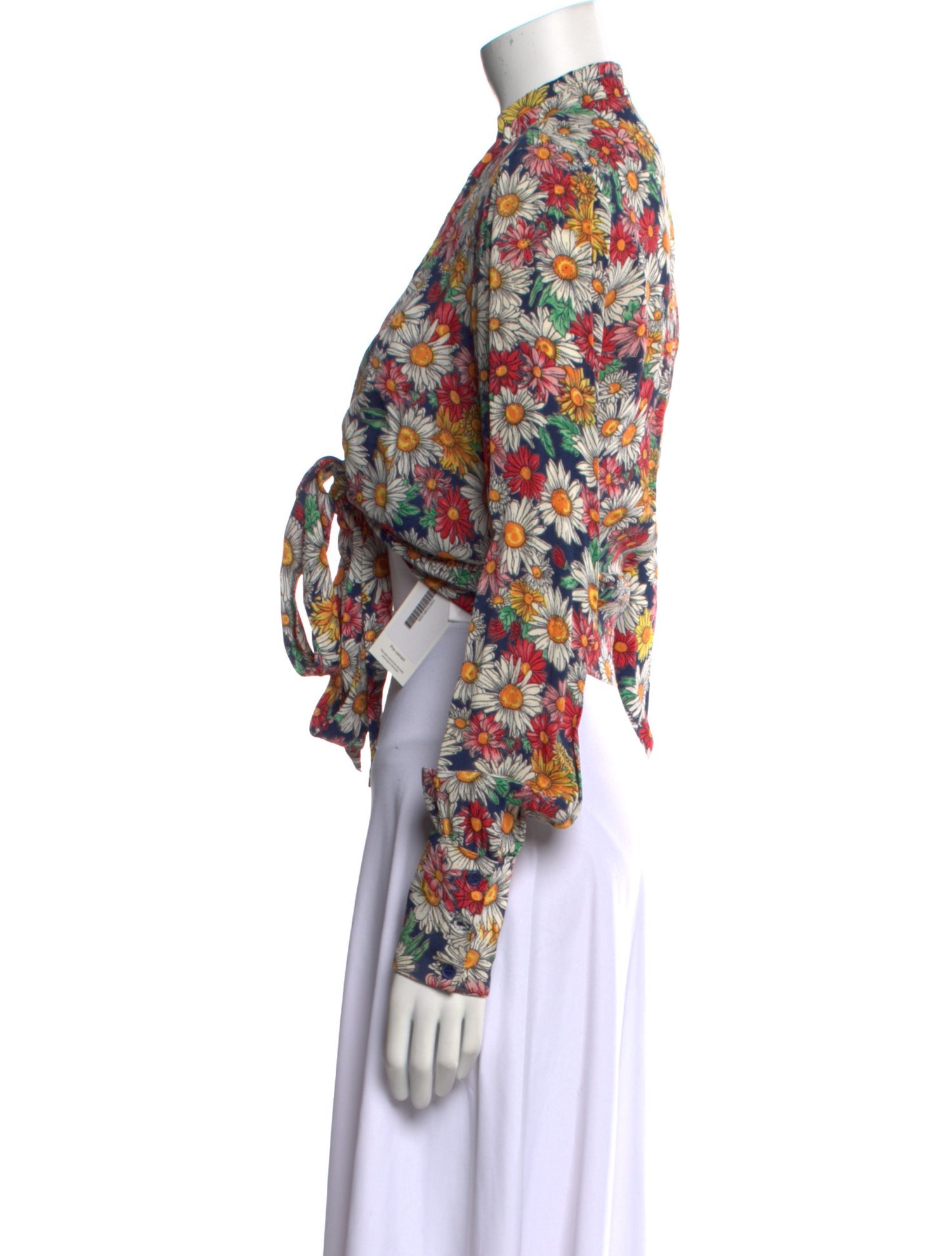 Reformation Floral Print V-Neck Crop Top