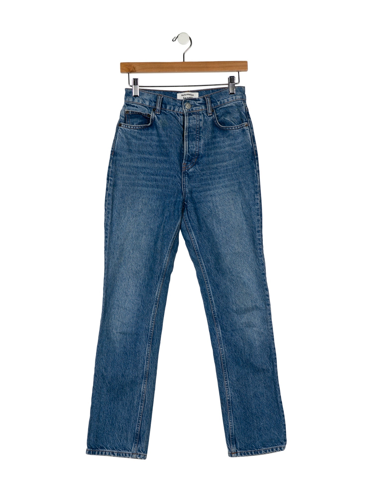 Reformation Mid-Rise Straight Leg Jeans
