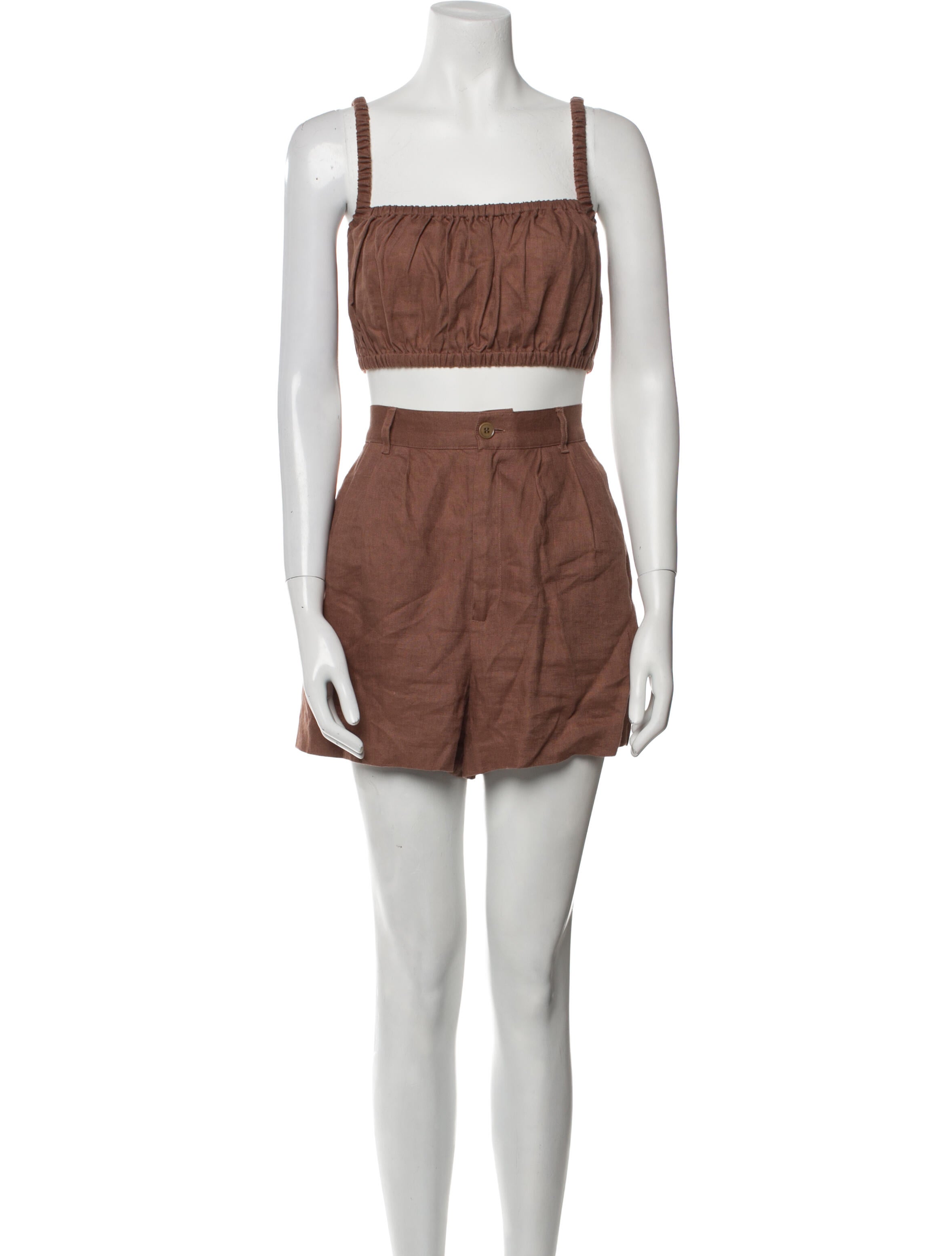 Reformation Linen Ruffle Embellishment Short Set