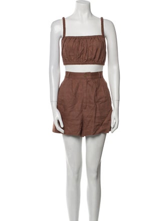 Reformation Linen Ruffle Embellishment Short Set