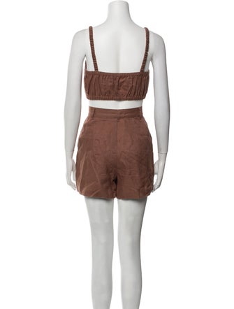 Reformation Linen Ruffle Embellishment Short Set