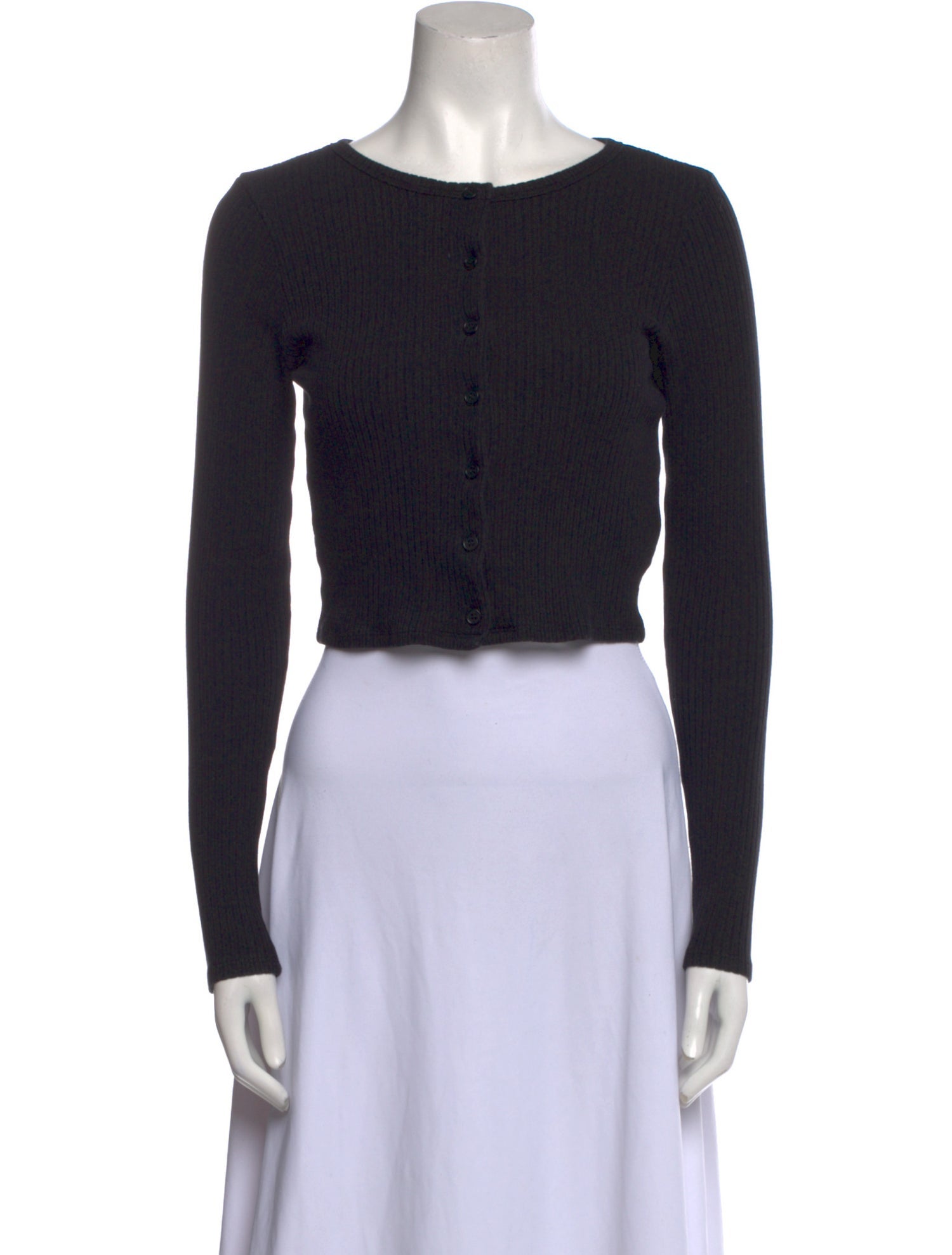 Reformation Bateau Neckline Long Sleeve Crop Top