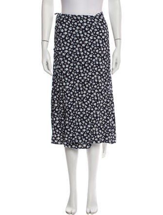 Reformation Floral Print Midi Length Skirt
