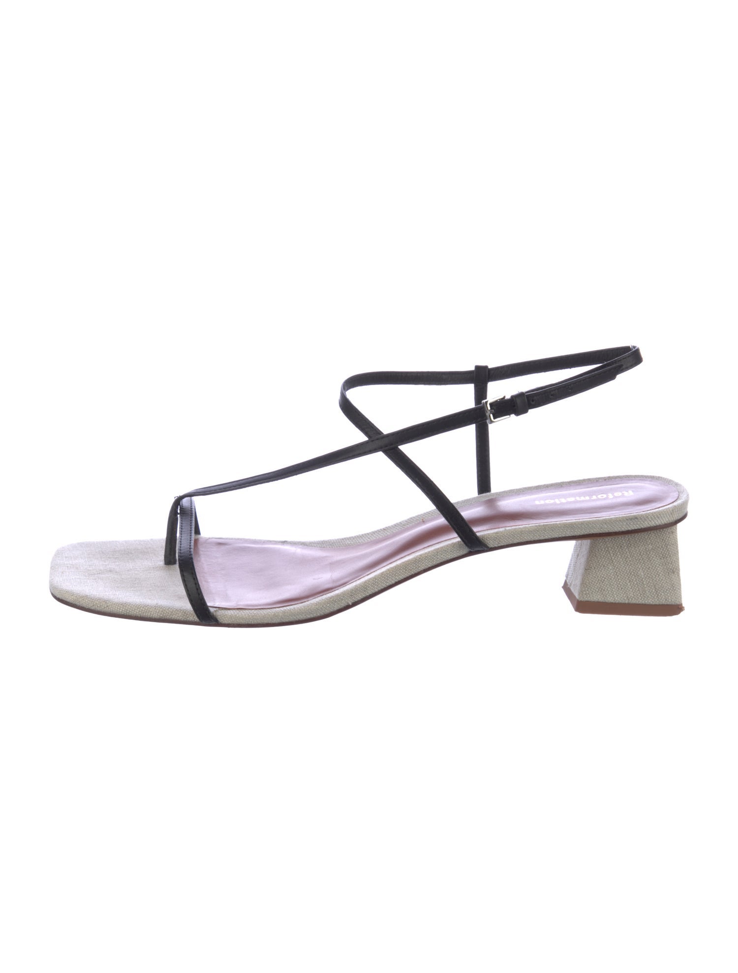 Reformation Leather Cutout Accent Sandals