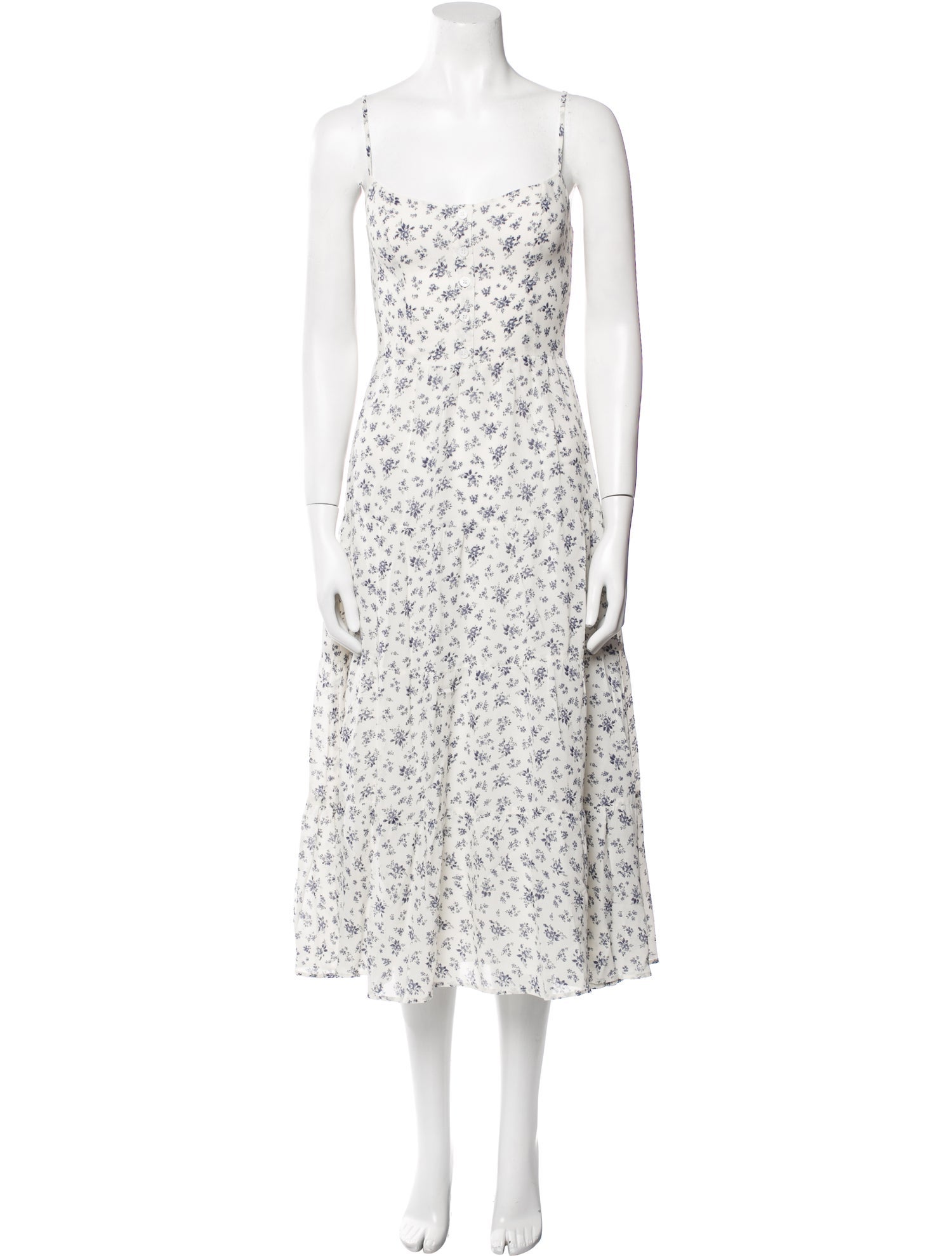 Reformation Floral Print Midi Length Dress