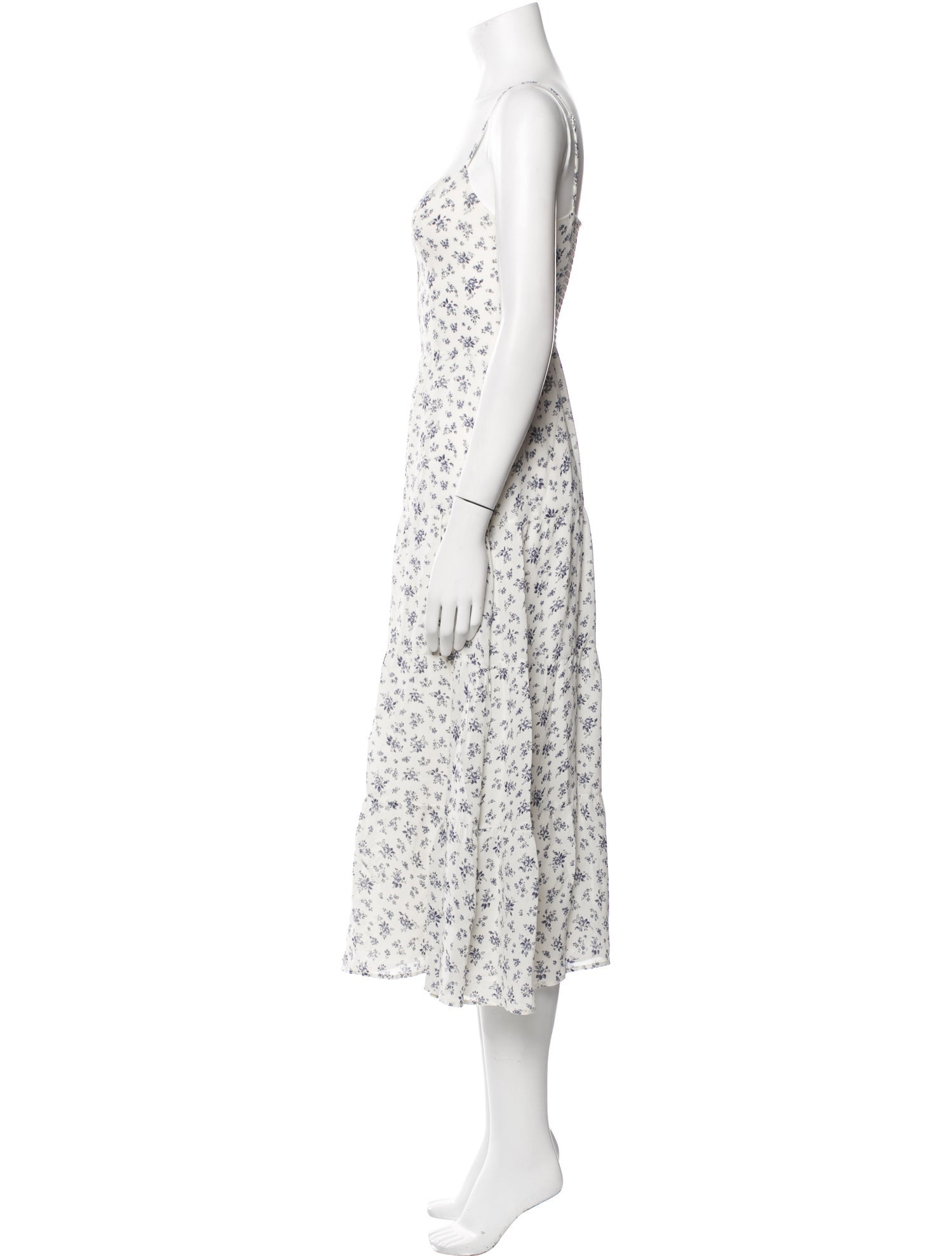 Reformation Floral Print Midi Length Dress