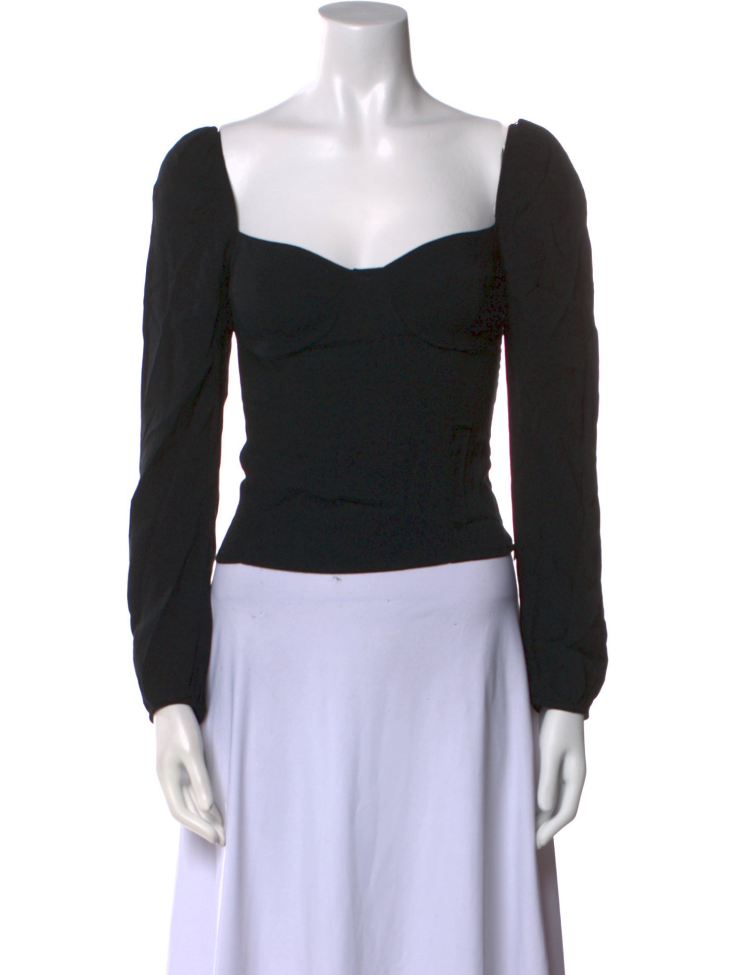 Reformation Square Neckline Long Sleeve Crop Top