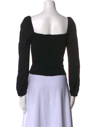 Reformation Square Neckline Long Sleeve Crop Top