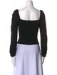 Reformation Square Neckline Long Sleeve Crop Top