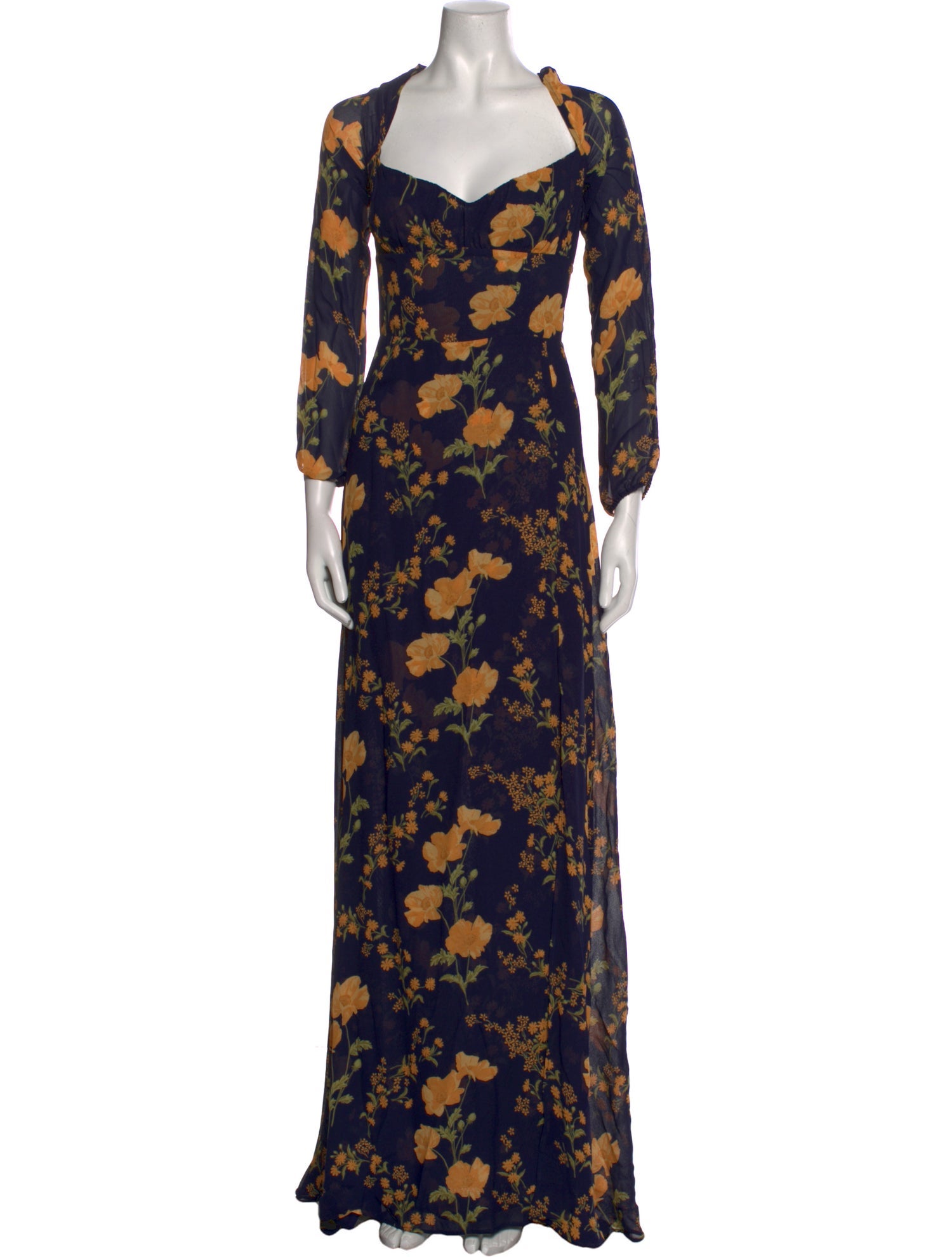 Reformation Floral Print Long Dress w/ Tags