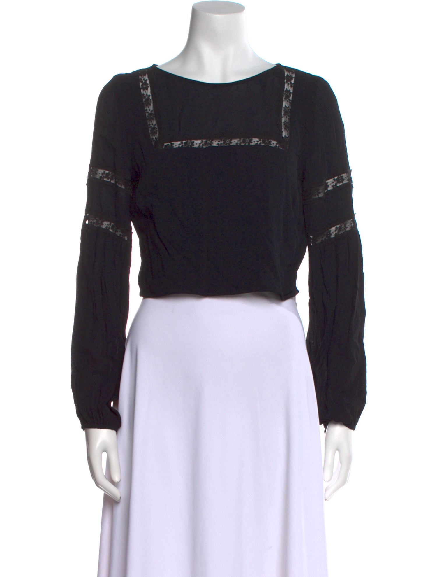 Reformation Bateau Neckline Long Sleeve Crop Top