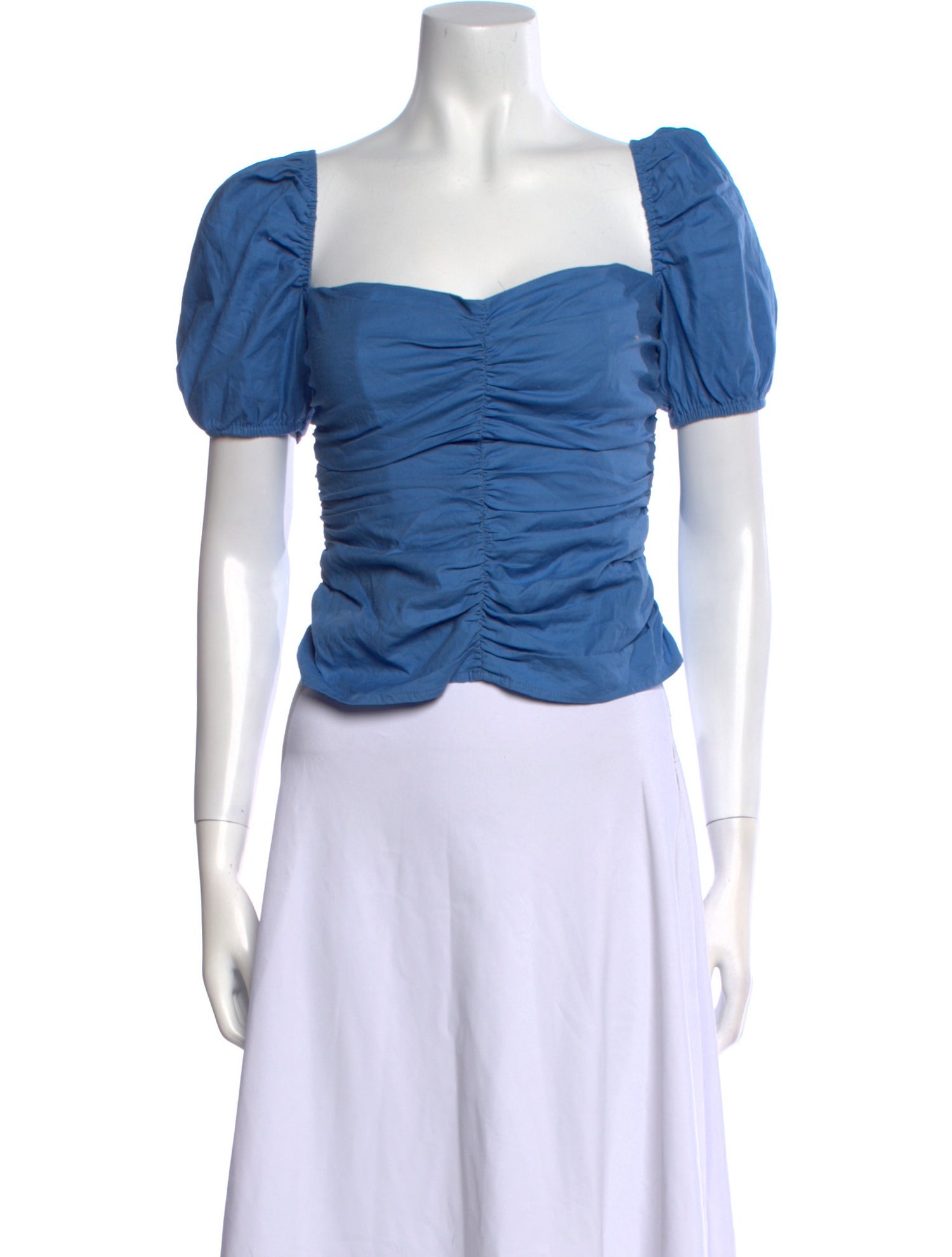 Reformation Square Neckline Short Sleeve Crop Top