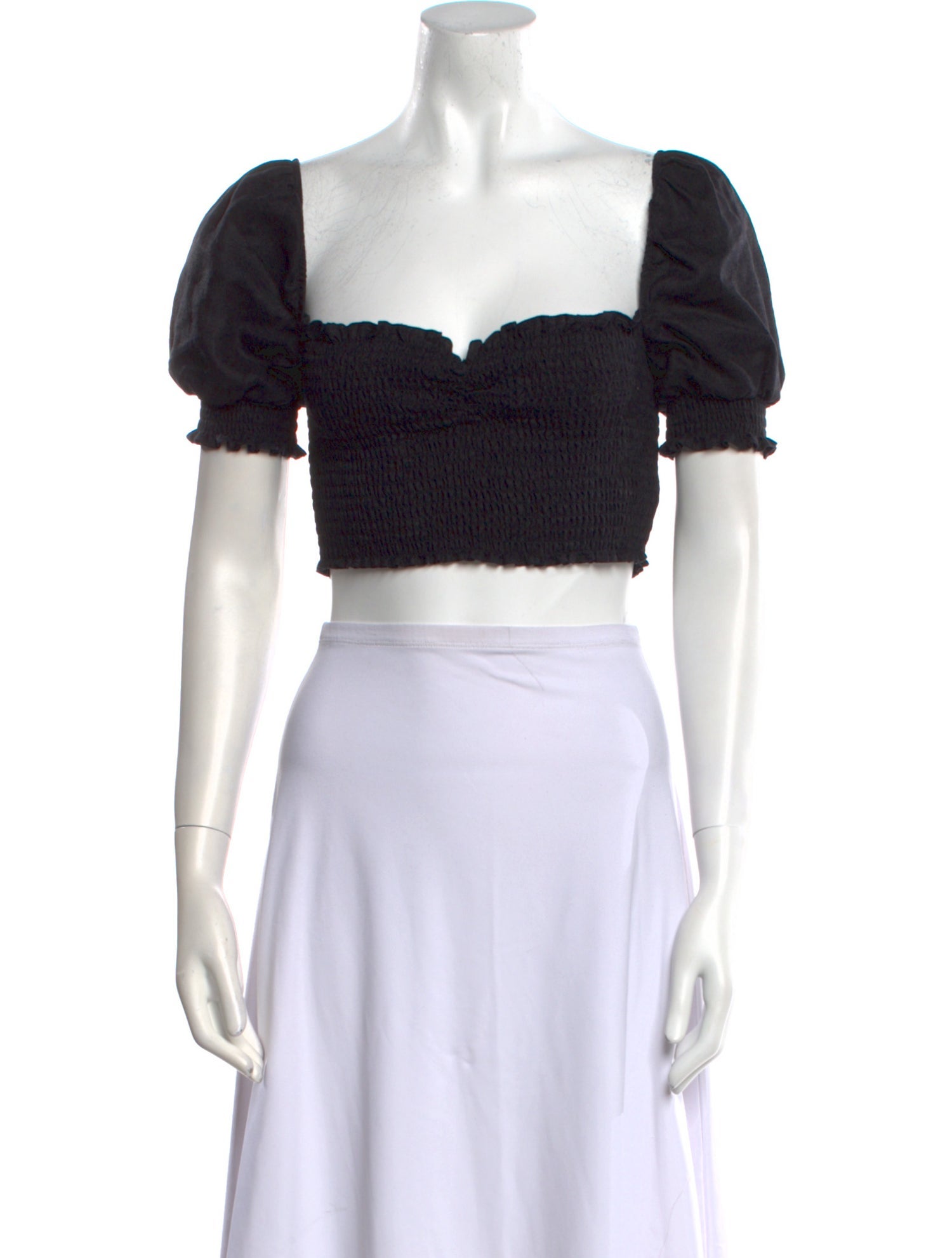 Reformation Linen Square Neckline Crop Top